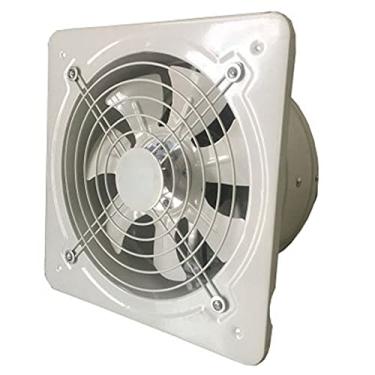 Imagem de Fã exausto Ventilação industrial extrator de exaustão metálico Axial ventilador de soprador de ar com grade e válvula de retenção Baixo ruído estável em execução, branco Ventiladores de ventilação