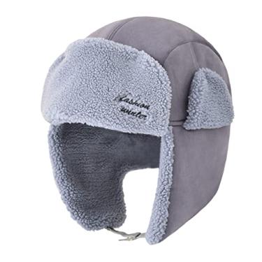 Imagem de Masculino Russo Ushanka Caps Polar Fleece Bomber Hat Térmico Mulheres Térmicas Esqui De Vento