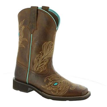 Imagem de ARIAT Bota feminina Bright Eyes Ii Western Wide Square Toe - 10033983, Marrom envelhecido, 9 Big Kid
