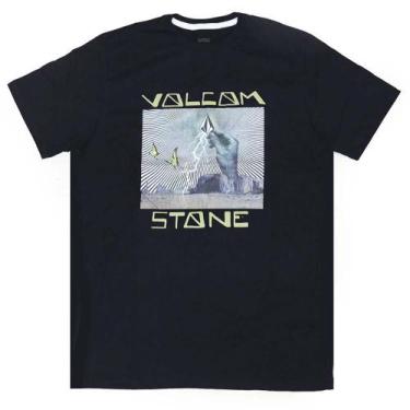 Imagem de Camiseta Volcom Slim Stone Strike Masculina Azul Marinho