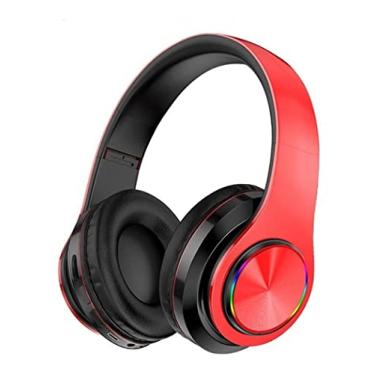 Imagem de Dobrável Sem Fio 5.0 Fones De Ouvido Com Luz Colorida Led Vermelho