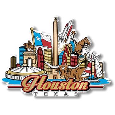 Imagem de Ímã Houston, Texas City da Classic Magnets, lembranças colecionáveis feitas nos EUA, 10,7 cm x 7,9 cm