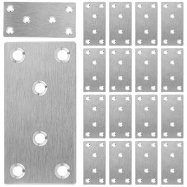 Imagem de 30 peças de placa de suporte de remendo de aço inoxidável resistente, suporte reto de canto plano, suporte de metal de 7,6 cm para reparo de canto de móveis, 40 x 80 x 2 mm