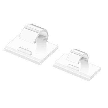 Imagem de Aboo 100 peças de clipes de cabo adesivos brancos e suporte de cabo de gestão de fios