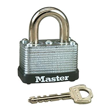 Imagem de Master Lock Cadeado de trava de aço laminado 1 pacote com 15/16" A x 13/16" L x 3,8 cm C