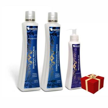 Imagem de Kit Progress Shampoo + Condicionador + Protetor Fios Midori