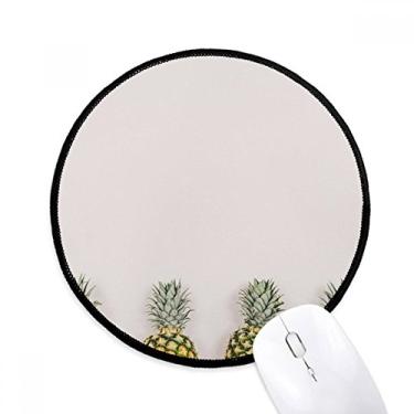 Imagem de Mouse pad de parede branco abacaxi fresco mesa escritório tapete redondo para computador