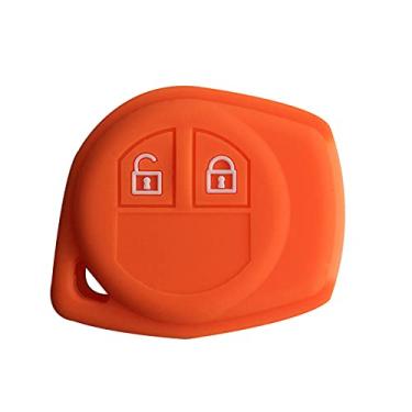 Imagem de YJADHU Capa de chave de carro de gel de sílica capa de chave para chaveiro alarme, apto para janela Suzuki Grand Liana Suzuki Sx4 Swift Vitara Amagatarai, laranja