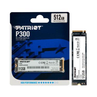 Imagem de Ssd 512GB Patriot P300, M.2 2280 PCIe 3x4 NVMe 1.3, Leitura 1700MB/s, Grav. 1200MB/s - P300P512GM28