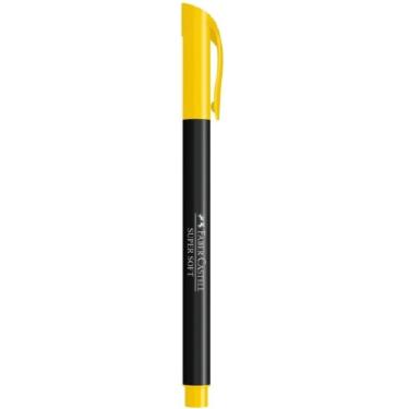 Imagem de Caneta brush pen hidrográfica super soft amarelo faber caste