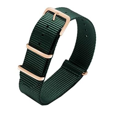 Imagem de RAYESS Pulseira de relógio de nylon colorida com anéis de ouro rosa NATO pulseiras de nylon perlon pulseira de relógio pulseira de moda para homens mulheres (cor: 13, tamanho: 20mm)