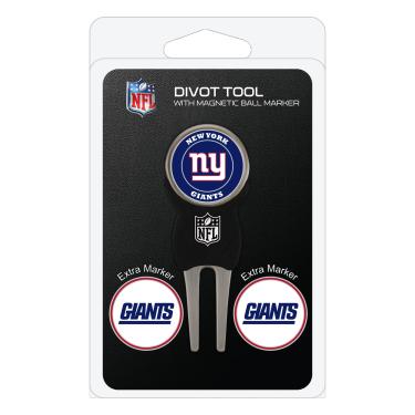 Imagem de Team Golf NFL New York Giants Divot Tool com 3 marcadores de bola de golfe, os marcadores são esmaltados magnéticos dupla face, várias cores de equipe, tamanho único (31945)