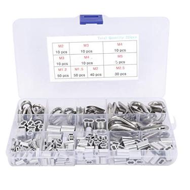 Imagem de Garosa 225 PCS M1.2 M1.5 M2 M2.5 M3 M4 M5 Manga de laço de crimpagem M2 M3 Dedal para cabo de cabo de aço, prendedor