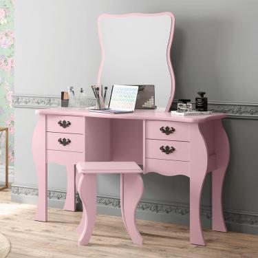 Imagem de penteadeira camarim duda 4 gavetas com espelho modular patrimar