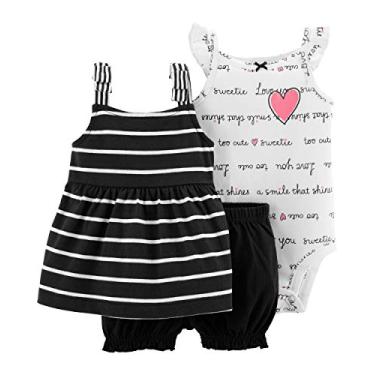 Imagem de Conjunto curto para bebês meninas Carter's, Black/White Love, 3 Months