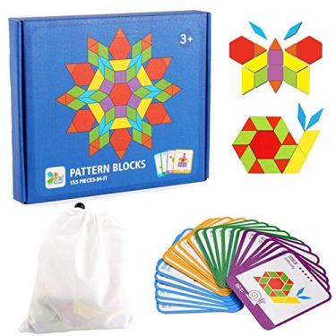 Imagem de Kit TRÊS Caixas Brinquedo Educativo 155 Peças Criativos para a Primeira Infância Puzzles Educacionais Raciocínio Formas Geométricas Tangram Blocos Coloridos Multicoloridos