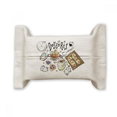 Imagem de Sobremesas Chocolate Strawberry France Capa de papel para lenços faciais Bolsa de linho de algodão