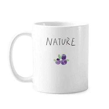 Imagem de Caneca de pintura de planta de blueberry Caneca de cerâmica clássica com alça de copo de cerâmica 355 ml