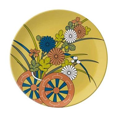 Imagem de Prato de flor de cultura japonesa de outono decorativo de porcelana salver louça de jantar