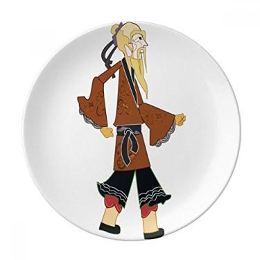 Imagem de Prato com estampa de sombras chinesas decorativo de porcelana salver louça de jantar