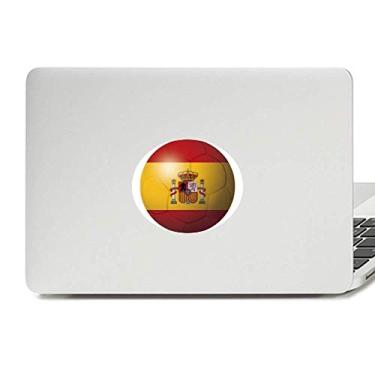 Imagem de Adesivo de notebook com a bandeira nacional da Espanha com emblema de vinil e futebol americano
