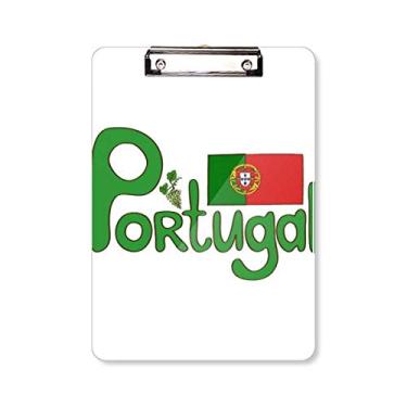 Imagem de Placa de suporte para pasta com estampa verde bandeira nacional de Portugal A4
