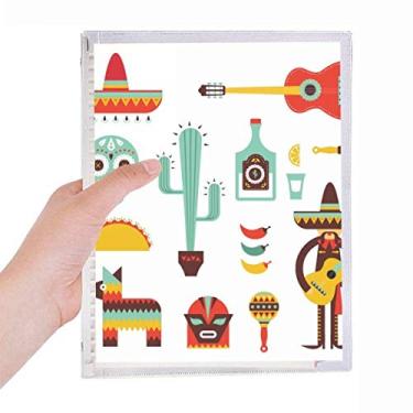 Imagem de Caderno Sombrero Tequila Guitar Chili Mexico Elment Folhas Soltas Diário Recarregável Diário Papelaria