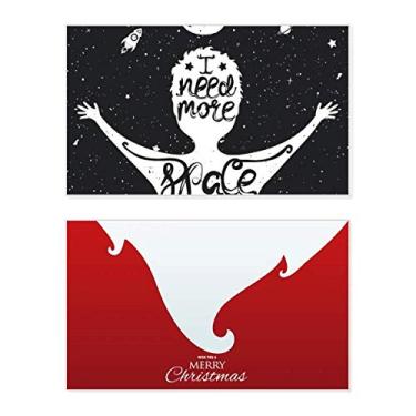Imagem de More Space Black White Citação Holiday Holiday Merry Christmas Congrats Card Christmas Letter Message