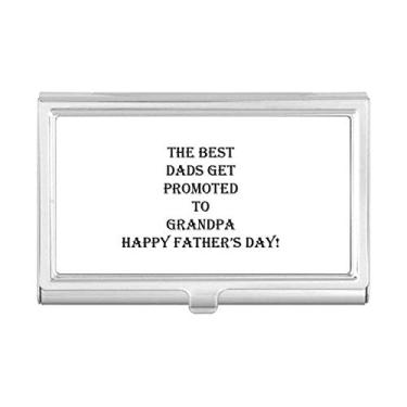 Imagem de Porta-cartões de visita com compartimento para cartões de visita com tema "Dad Promoted to Grandpa"