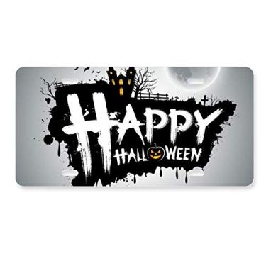 Imagem de DIYthinker Placa de carro Halloween Ghost Fear Happy Decoração de carro Acessório de aço inoxidável