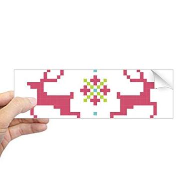 Imagem de DIYthinker Adesivo retangular Christmas Deer Snow Pixel para para-choque notebook janela decalque