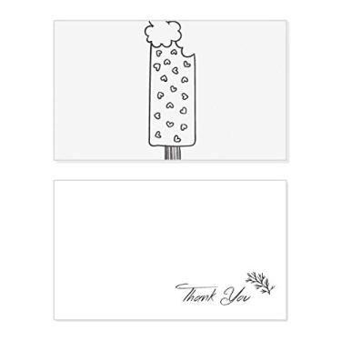 Imagem de Black Outline picolés coração sorvete cartão de agradecimento aniversário aniversário saudação casamento agradecimento