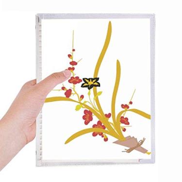 Imagem de Caderno de flores da cultura japonesa para pintura de folhas soltas diário recarregável
