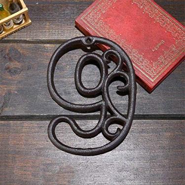 Imagem de Placa flutuante 3D de 11,4 cm em ferro fundido Metel Digital 0-9 para decoração de parede, cafeteria, bar, restaurante, mesa, número de telefone, montagem com parafuso, antiferrugem durável