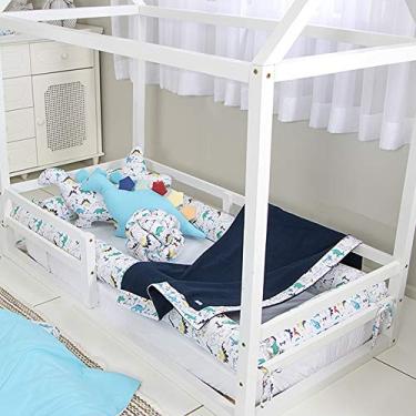 Imagem de Biramar Baby Kit Montessoriano Rolinho Solteiro 4 Peças Dinossauro Dos Bês (Colchão 1.88 X 0.88) Multicor