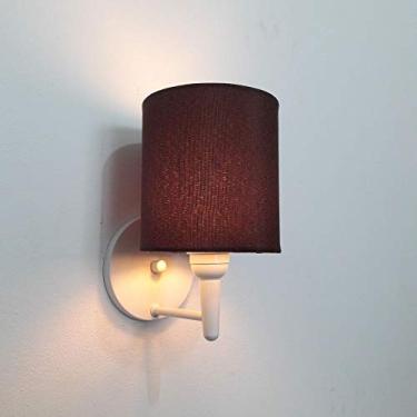 Imagem de Lustre Arandela Cilíndrica Cúpula Tecido 14x15 cm, Vivare Iluminação, Arandela Parede2009 BRLC, Branco, Pequeno