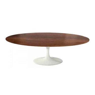 Imagem de Mesa Saarinen Oval Centro Imbuia 120x80cm - Base Branca