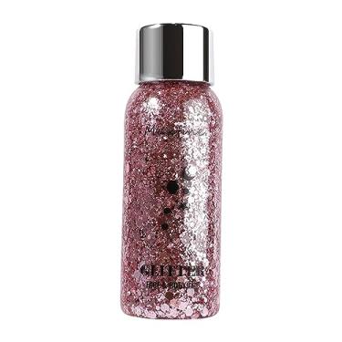 Imagem de Iluminador Líquido, Gel Glitter Rosto Sereia, Tinta facial com lantejoulas secagem rápida, glitter grosso para pelos nos lábios dos olhos, gel holográfico cintilante para Weeyutix