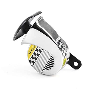 Imagem de Buzina de ar super alta à prova d'água 12V DC 130dB caracol ar motocicleta buzina sirene alta 510Hz para carro, caminhão, motocicleta, trem buzinas (cor: branco)