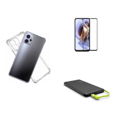 Imagem de Kit Carregador Portátil 10.000mAH Motorola Moto G53 + Capa + Película De Vidro 3D