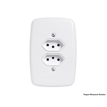 Imagem de Tomada 2P+T 10A 250V Com Placa Branca