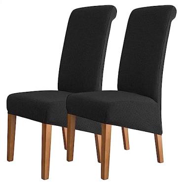 Imagem de Conjunto de capas para cadeiras de jantar 2/4/6/8 capas elásticas elastano capas de assento laváveis ​​capa protetora para cozinha de casamento sala de jantar escritório casa hotel banquete cerimônia