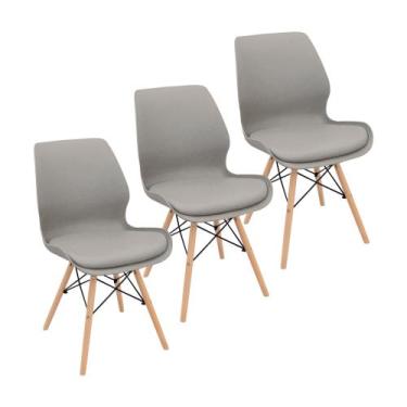 Imagem de Kit 3 Cadeiras Charles Eames Rubi Sili Eiffel - Cinza - Lianto Decor