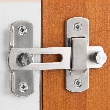 Imagem de Trava Fechadura de Porta Aço Inoxidável 180° Trinco Tarjeta Ferrolho