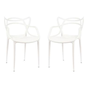 Imagem de Kit 6 Cadeiras Allegra Branca Para Mesa De Jantar Jardim Cozinha