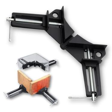 Imagem de Grampo De Canto Angular Aperto 90 Graus Esquadro Morsa 75mm Cantoneira P/Carpinteiro Marceneiro Marcenaria Madeira Metalurgia Metalúrgico Vidraçaria Vidraceiro Artesanato