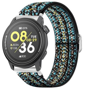 Imagem de Compatível com pulseiras COROS PACE 2, Lamshaw 20 mm, elástico, nylon, ajustável, pulseira de substituição para homens e mulheres, compatível com o smartwatch COROS APEX 2/PACE 2/APEX 42 mm (pulseira de tamanho de 20 mm, Bluesky)