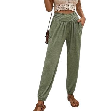 Imagem de Joggers de Treino, Ajuste Solto, Bolsos Laterais Plissados, Mulheres, Manguito Cônico, Casual para Casa, para Mulheres (XXL)
