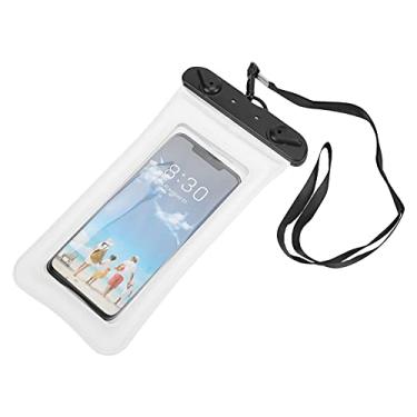 Imagem de Saco inflável à prova d'água para celular, capa de celular de PVC lacrada e flutuante bolsa de telefone inflável para capa seca para celular(Branco)
