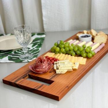 Imagem de Tabua De Frios e Queijos Petisqueira Grande Madeira Platter Buffet Line Luxo 70x28cm